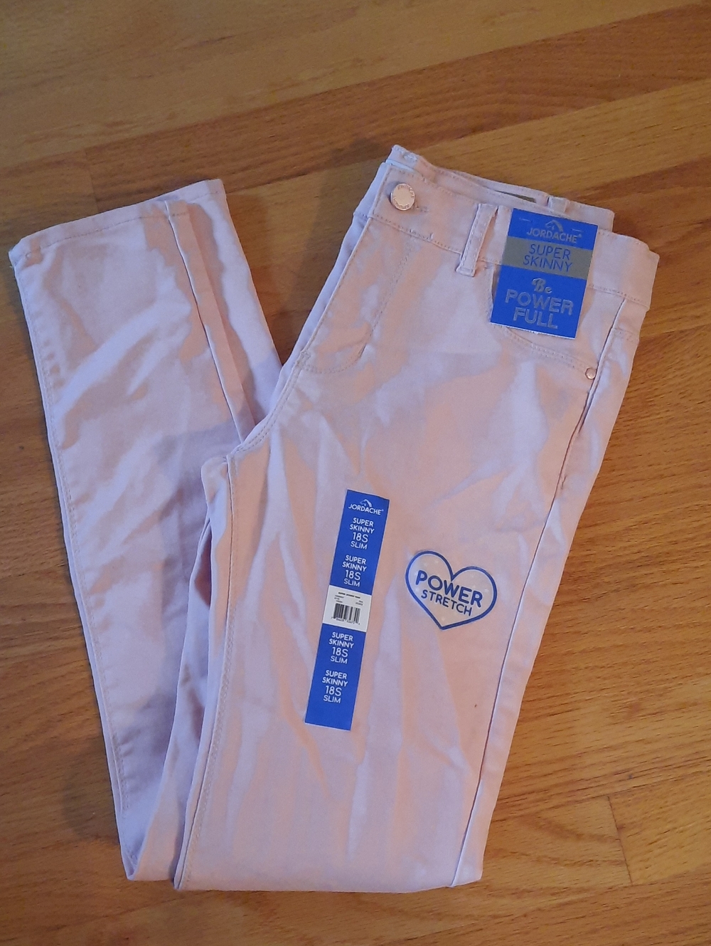 Sz 18 Super Skinny Jordache Blush Pink Stretch Jeans New Nwt Girls 18s